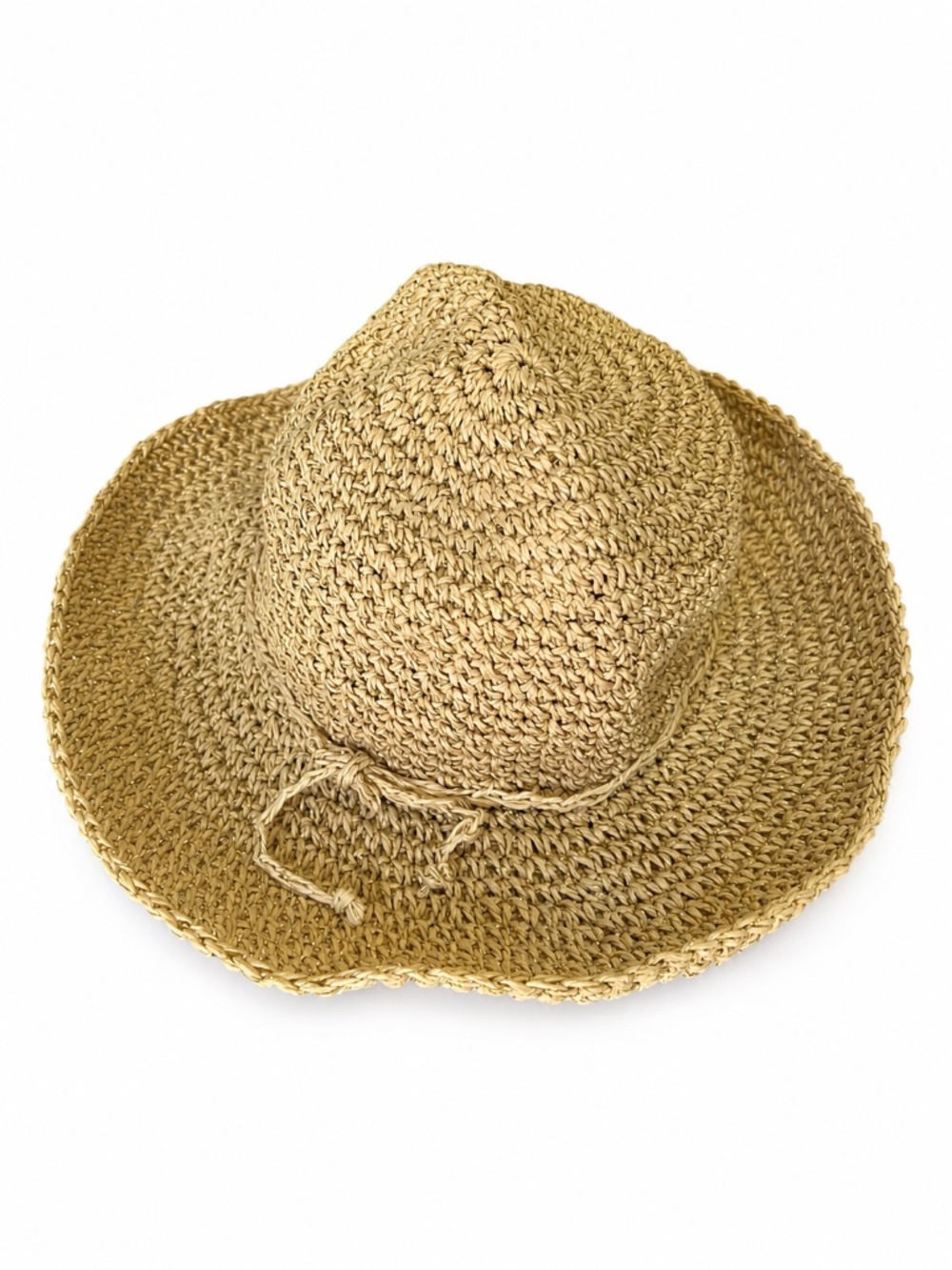 Woven Straw Floppy Sun Hat Beige Summer Beach Hat